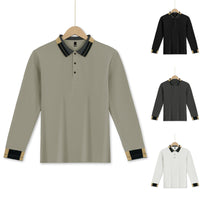 Long Sleeve Lapel Men's Solid Color Button Casual Business